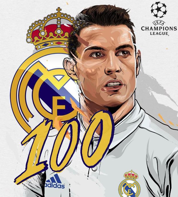 Роналду Европа чемпионлар лигасидаги 100 та гол киритган биринчи футболчи